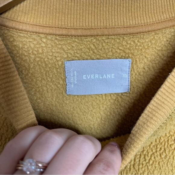 Everlane The ReNew Plush Fleece Sweatshirt Mustard Gold Size XS - Picture 3 of 6